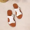 Sandálias romanas elegantes e simples com decoração de nó torcido, sandálias baixas e planas confortáveis para o dia a dia, sapatos femininos de verão para o trabalho