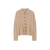 Nuevo suéter de lana para mujer de principios de otoño de 2026, de manga larga, hecho de lana de oveja, cuello camisero simple, tejido de punto estilo minimalista 'old money'