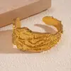 Pulsera Abierta Geométrica Irregularmente Plegada Estilo Heavy Metal Europeo y Americano, Joyería de Nicho Transfronteriza Única y Exagerada