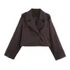 Mayorista Transfronterizo Europeo y Americano Chaqueta Abrigo Corto de Gabardina con Solapa Elegante Otoño Francés Ropa Exterior Moderna Europea y Americana