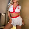 Sexy mas Íntimo, Uniforme de Enfermeira, Conjunto de Renda para Dormir Sexy, Pijama Feminino para Seios Pequenos, Roupa Feminina Reveladora, Emocional e Interessante