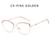 Armazones de Gafas Poligonales Metálicos Retro con Lentes Anti-Luz Azul para Mujer, Estilo Artístico Versátil con Bisagras de Resorte, Armazones de Gafas sin Graduación
