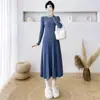 Combínalo con un vestido de punto ajustado para un look elegante y estilizado en otoño e invierno.. Este nuevo vestido suéter de longitud media es perfecto como capa interior debajo de un abrigo