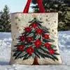2026 Nuevo Bolso Tote Acolchado Bordado de Moda Navideño Estampado Digital Transfronterizo Bolso de Algodón Casual para el Trabajo