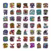 Compra Directa Transfronteriza de 50 Pegatinas de Monstruos de Dibujos Animados, Calcomanías Impermeables Lindas de Graffiti para Laptops, Botellas de Agua y Maletas