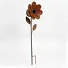 Inserciones para plantas con forma de flor de hierro forjado, adornos de jardín, decoraciones para patio y hogar, estacas para parterres, decoraciones exteriores de hierro forjado
