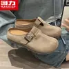 Zapatos para Mujer Warrior Estilo Birkenstock 2026 Nuevo Verano Suela Suave para Exteriores sin Cierre Suela Gruesa Mocasín Medio Sandalias de Punta Cerrada Zm