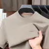 Camisa Polo de Hombre Tejida de Lana Color Sólido Manga Corta Ligera Madura Casual Camiseta para Hombre de Mediana Edad Color Sólido Camiseta de Alta Calidad