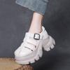 Venta de Liquidación para Tallas Agotadas a 119 Yuan: Sandalias Romanas de Hebilla de Piel de Vaca de Primera Capa con Suela Gruesa, Tacones Gruesos de Cuero Genuino, Zapatos de Estilo Jaula para Personas Bajitas