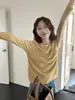 Suéter de Punto Gris Falso de Dos Piezas Único Estilo Coreano Chic para Mujer, Atuendo de Principios de Primavera 2026, Top Corto de Manga Larga Estilo Perezoso