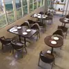 Mesas y Sillas Personalizadas para Bares y Restaurantes Occidentales, Cafetería Estilo Industrial Retro, Tienda de Té de Leche, Snack Bar, Mesas y Sillas para Restaurantes y Hoteles
