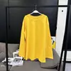 [En Stock] Camiseta Básica Gruesa de Invierno VC Cuatro Colores Manga Larga para Mujer, Corte Holgado, Cuello Redondo, Top Capa Interior