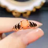 Anillo de Ópalo de Fuego Natural Popular al por Mayor de Fábrica Plata S925 Incrustado Piedra Principal 6*6 Joyería de Lujo Venta Directa de Fábrica