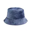 Sombrero de Pescador Unisex con Patrón de Pintura a Tinta Nuevo Europeo y Americano Tendencia Callejera Tie-Dye Sombrero de Cubo de Doble Cara Sombrero para el Sol