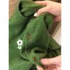 2025 Nuevo Diseño Coreano Súper Bonito Único Hermoso Top de Manga Larga Chaqueta de Suéter Tejido Verde para Mujer Otoño