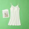 100% Seda de Morera Seda Midi Ropa Interior Sin Marcas Sujetador Integrado Tirantes Falda Camisón Falda Base Verano para Mujer