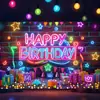 Amazon Transfronterizo Tela de Fondo de Cumpleaños Pareja Decoración de Fiesta Bandera de Dibujos Animados Arreglo de Celebración de Cumpleaños para Niños Tela Colgante de Pancarta