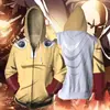 Anime Japonés One Punch Man Serie Zhiyu cos Mismo Estilo Sudadera Estampada Cremallera Sudadera con Capucha 3D Anime