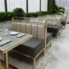 Mobiliario de Restaurante Mesa de Comedor de Pizarra Personalizada para Restaurante Occidental Sofá de Cabina Semicircular de Acero Inoxidable Combinación Mesas y Sillas Comerciales para Restaurante