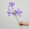 Orquídea Llama Artificial 3 Cabezas Lirio Llama Arreglo Floral Falso Decorativo Boda Arreglo Floral de Piso Orquídea Llama Artificial
