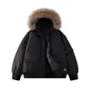 Ropa de Trabajo con Capucha Unisex de Algodón Estilo Americano Invierno para Hombre Cuello de Felpa Abrigo de Algodón Engrosado Talla Grande