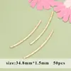 Galvanoplastia de oro real de 18K hilo exquisito tubo recto codo accesorios diy pendientes collar accesorios de joyería semiacabados