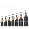 Frasco Essencial de Vidro Preto à Prova de Luz 10ml 30ml Frasco Dosador de Óleo Essencial com Tampa Conta-gotas, Frasco de Óleo Essencial de Vidro, Frasco Vazio, Alta Qualidade