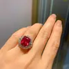 Europa y Estados Unidos popular anillo de tesoro de color simulación joyería de temperamento anillo de apertura ajustable retro piedra principal 10*12