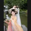 Sombrero Hanfu Floral con Borlas, Protección Solar, Sombrero para Espectáculo de Danza Estilo Tang, Sombrero de Mujer, Douli, Muli