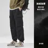 Mono de invierno para hombre, pantalones gruesos con forro polar para hombre, nuevos pantalones de otoño e invierno, pantalones casuales, pantalones deportivos, pantalones