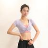 Verano Secado Rápido Transpirable Deportivo Manga Corta Mujer Running Fitness Ropa Camiseta Moda Elástico Yoga Ropa Sexy y Ajustada