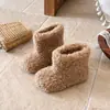 Botas de Piel Estilo Coreano para Niños Botas de Algodón para Bebé 2026 Otoño/Invierno Nuevo Estilo Niñas con Forro de Terciopelo Plus Espesor Slip-on Botas de Nieve