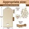 Amazon Cuerda de Yute 2026 Borla Transfronterizo Marcapáginas Madera Caliente de Venta en Blanco DIY Madera Hueca Etiqueta