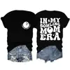Era de mamá de bolos diversión de bolos cuello redondo casual para mujer capa base camiseta Amazon transfronteriza holgada manga corta