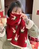 Bufanda de cervatillo rojo para mujer, regalo de Navidad, combina con todo, otoño e invierno, cálida, alargada, para estudiantes, bonita y agradable para la piel.