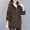 Chaqueta de Cachemir para Mujer Talla Grande 100 kg 2025 Nuevo Otoño e Invierno Sudadera Holgada Estilo Coreano para Mujer