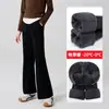 Calças Flares Forradas com Fleece para Meninas 2025 Outono e Inverno Novas Calças Casuais Engrossadas para Crianças Maiores