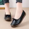 Sapatos de Salto Alto com Solado Grosso Femininos 2026 Outono Novo Estilo Solado Macio Sapatos para Mãe Pessoas Idosas Slip-on Preguiçosos Sapatos Planos