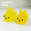 Resina simulação miniatura chinelos de coelho luminosos DIY chaveiro criativo pingente acessórios de joia material atacado