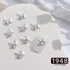 Decoraciones de Arte de Uñas de Estrella de Cinco Puntas Brillantes, Metal Hueco Transfronterizo con Pedrería Incrustada de Aleación, Pedrería de Estrella para Uñas DIY, Accesorios para Uñas