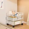 Estante de almacenamiento debajo del escritorio Estantería al lado de la mesa Multicapa Móvil Mochila de oficina De pie Almacenamiento de libros y snacks Carrito pequeño