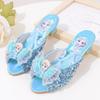 Zapatos de Cristal Plateados para Niños Zapatillas de Tacón Alto de Moda para Niños Zapatos de Princesa Frozen Elsa Sandalias de Verano para Niñas