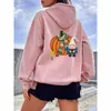 Moletom com Capuz para Exportação Transfronteiriça para Mulheres com Estampa de Anão de Abóbora Blusa Solta Amazon Temu Peça Única Lote