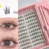 Kit de Cílios Postiços Transfronteiriços, Cílios Postiços de Girassol, Tridimensional, Raízes Transparentes, Cílios Postiços Longos e Enrolados, Maquiagem de Beleza Coreana