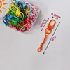 Chaveiro de Contas Tira de Silicone Corda de Couro Pingente Acessórios de Metal Argola de Aço Fivela de Porta Anel de Cartão Pequeno