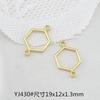 Accesorios de Joyería de Aleación DIY Colgante Chapado en Oro de 14K Pulsera Colgante Doble Simple Aretes Patrón Geométrico Colgante con Forma Especial