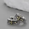Aretes Originales de Cruz para Hombre, Retro, de Alta Gama, Geniales, Aretes de Hip-Hop, Modernos, Simples y Versátiles, Aretes para Hombre