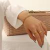Estilo Ins Europeo y Americano Pulsera de Moda Exagerada Pulsera Sencilla de Acero de Titanio para Mujer Joyería de Oro de 18k para Hombre y Mujer E250