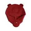 Outono e inverno novo pequeno monstro chapéu redondo orelha chapéu orelha de urso bonito de pelúcia velo chapéu quente proteção da orelha cabeçalho lei feng chapéu