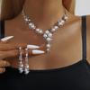 Cross-border Hot Joker Europeu e Americano Coreano Jóias Pérola Flash Diamante Flor Senhora Colar de Pérolas terno Factory Outlet